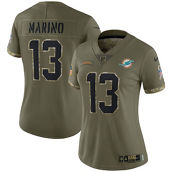 Women's Nike Dan Marino Olive Miami Dolphins 2022 Salute To Service Retired Player Limited Jersey