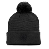Women's Fanatics Branded Black Boston Bruins Authentic Pro Road Cuffed Knit Hat with Pom