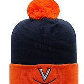 Top of the World Men's Navy/Orange Virginia Cavaliers Core 2-Tone Cuffed Knit Hat with Pom