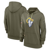 Women's Nike Olive Los Angeles Rams 2022 Salute To Service Performance Pullover Hoodie