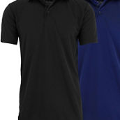 Galaxy By Harvic Men's Tagless Dry-Fit Moisture-Wicking Polo Shirt - 2 Pack