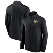 Men's Fanatics Branded Black Pittsburgh Penguins Authentic Pro Rink Fleece Full-Zip Jacket