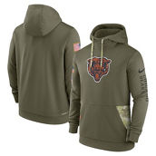 Men's Nike Olive Chicago Bears 2022 Salute to Service Therma Performance Pullover Hoodie