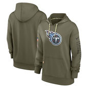 Women's Nike Olive Tennessee Titans 2022 Salute To Service Performance Pullover Hoodie