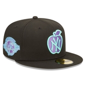 Men's New Era Black New York Yankees 100th Anniversary Black Light 59FIFTY Fitted Hat