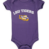 Two Feet Ahead Infant Purple LSU Tigers Arch & Logo Bodysuit