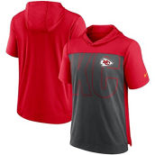 Men's Nike Heathered Charcoal/Red Kansas City Chiefs Performance Hoodie T-Shirt