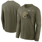 Men's Nike Olive Cleveland Browns 2021 Salute To Service Performance Long Sleeve T-Shirt