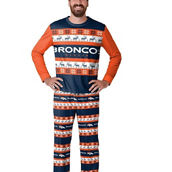 FOCO Men's Navy Denver Broncos Team Ugly Pajama Set