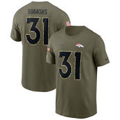 Men's Nike Justin Simmons Olive Denver Broncos 2022 Salute To Service Name & Number T-Shirt