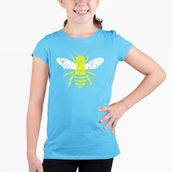 LA Pop Art Girl's Word Art T-shirt - Bee Kind