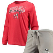 Women's Concepts Sport Red/Gray Georgia Bulldogs Raglan Long Sleeve T-Shirt & Shorts Sleep Set