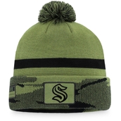 Fanatics Branded Men's Camo Seattle Kraken Military Appreciation Cuffed Knit Hat with Pom