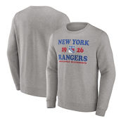 Men's Fanatics Branded Heather Charcoal New York Rangers Fierce Competitor Pullover Sweatshirt