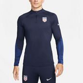 Nike Men's Navy USMNT Strike Drill Performance Raglan Quarter-Zip Long Sleeve Top