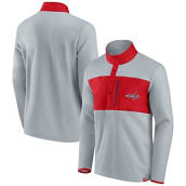 Fanatics Branded Men's Gray/Red Washington Capitals Omni Polar Fleece Quarter-Snap Jacket