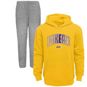 Outerstuff Preschool Gold/Heather Gray Los Angeles Lakers Double Up Pullover Hoodie & Pants Set