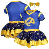 Jerry Leigh Girls Youth Royal Los Angeles Rams Tutu Tailgate Game Day V-Neck Costume