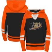 Youth Black Anaheim Ducks Ageless Revisited Home Lace-Up Pullover Hoodie