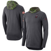 Men's Nike Anthracite Arkansas Razorbacks Military Long Sleeve Hoodie T-Shirt