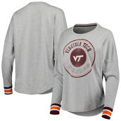 Colosseum Women's Heathered Gray Virginia Tech Hokies Andy Long Sleeve T-Shirt