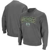 Colosseum Men's Charcoal Colorado State Rams Arch & Logo Tackle Twill Pullover Sweatshirt