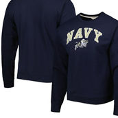 League Collegiate Wear Men's Navy Navy Midshipmen 1965 Arch Essential Fleece Pullover Sweatshirt