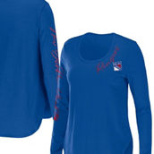 Women's WEAR by Erin Andrews Blue New York Rangers Team Scoop Neck Long Sleeve T-Shirt