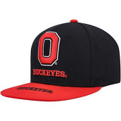 Mitchell & Ness Youth Black/Scarlet Ohio State Buckeyes Logo Bill Snapback Hat
