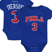 Infant Mitchell & Ness Allen Iverson Royal Philadelphia 76ers Hardwood Classics Name & Number Bodysuit