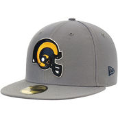Men's New Era Graphite Los Angeles Rams Throwback Logo Storm 59FIFTY Fitted Hat