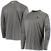 Columbia Men's Charcoal Michigan Wolverines PFG Terminal Tackle Omni-Shade Long Sleeve T-Shirt