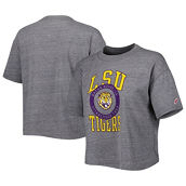 League Collegiate Wear Women's Heather Gray LSU Tigers Intramural Midi Seal Tri-Blend T-Shirt