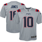 Nike Youth Mac Jones Gray New England Patriots Inverted Game Jersey