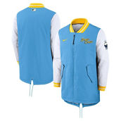 Nike Men's Powder Blue Milwaukee Brewers Authentic Collection 2022 City Connect Full-Zip Dugout Jacket