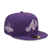 Men's New Era Purple Atlanta Braves 2021 World Series Champions Lavender Undervisor 59FIFTY Fitted Hat