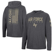 Colosseum Men's Charcoal Air Force Falcons Team OHT Military Appreciation Hoodie Long Sleeve T-Shirt