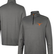 Men's Colosseum Charcoal Texas Longhorns Logo Quarter-Zip Windshirt