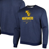 Men's Nike Heather Navy West Virginia Mountaineers Vault Stack Club Fleece Pullover Sweatshirt