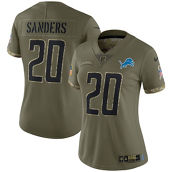 Nike Women's Barry Sanders Olive Detroit Lions 2022 Salute To Service Retired Player Limited Jersey