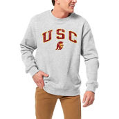 League Collegiate Wear Men's Gray USC Trojans 1965 Arch Essential Pullover Sweatshirt
