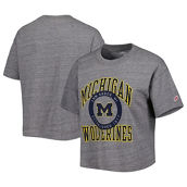 League Collegiate Wear Women's Heather Gray Michigan Wolverines Intramural Midi Seal Tri-Blend T-Shirt