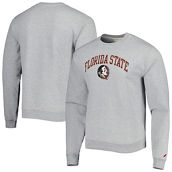 League Collegiate Wear Men's Gray Florida State Seminoles 1965 Arch Essential Fleece Pullover Sweatshirt