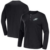 NFL x Darius Rucker Collection by Fanatics Men's Black Philadelphia Eagles Slub Jersey Henley Long Sleeve T-Shirt