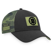 Men's Fanatics Branded Black/Camo Boston Bruins Military Appreciation Adjustable Hat