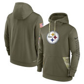 Men's Nike Olive Pittsburgh Steelers 2022 Salute to Service Therma Performance Pullover Hoodie
