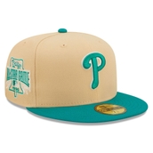 Men's New Era Natural/Teal Philadelphia Phillies Mango Forest 59FIFTY fitted hat