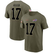Men's Nike Josh Allen Olive Buffalo Bills 2022 Salute To Service Name & Number T-Shirt