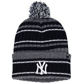 Men's '47 Gray/Black New York Yankees Rexford Cuffed Knit Hat with Pom