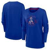 Women's Nike Royal New England Patriots Rewind Playback Icon Performance Pullover Sweatshirt